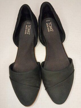 TOMS Jutti Black Suede D’Orsay Pointed Toe Flats Women’s 10W